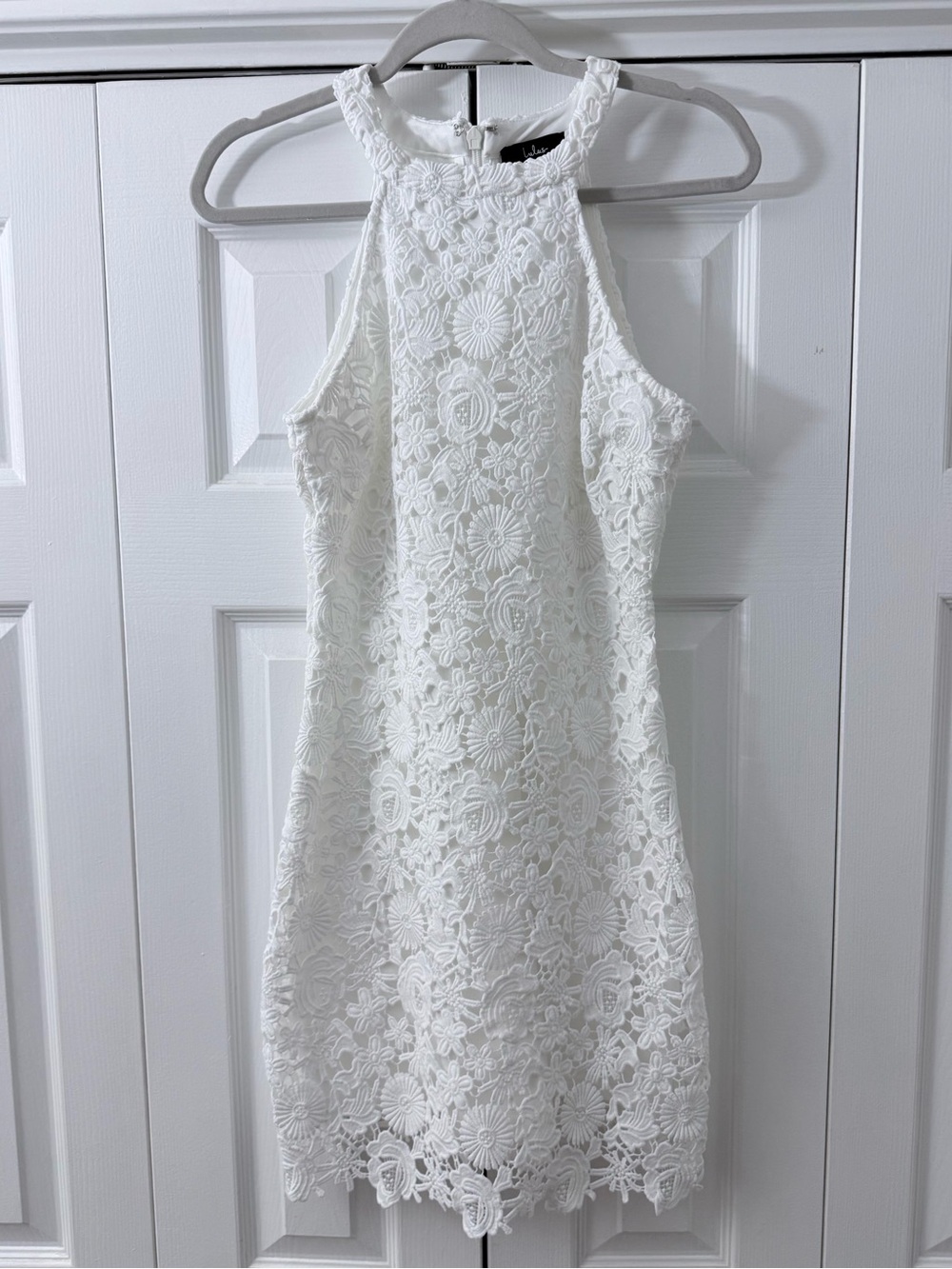Lulu’s Love Poem Ivory Lace Mini Dress
